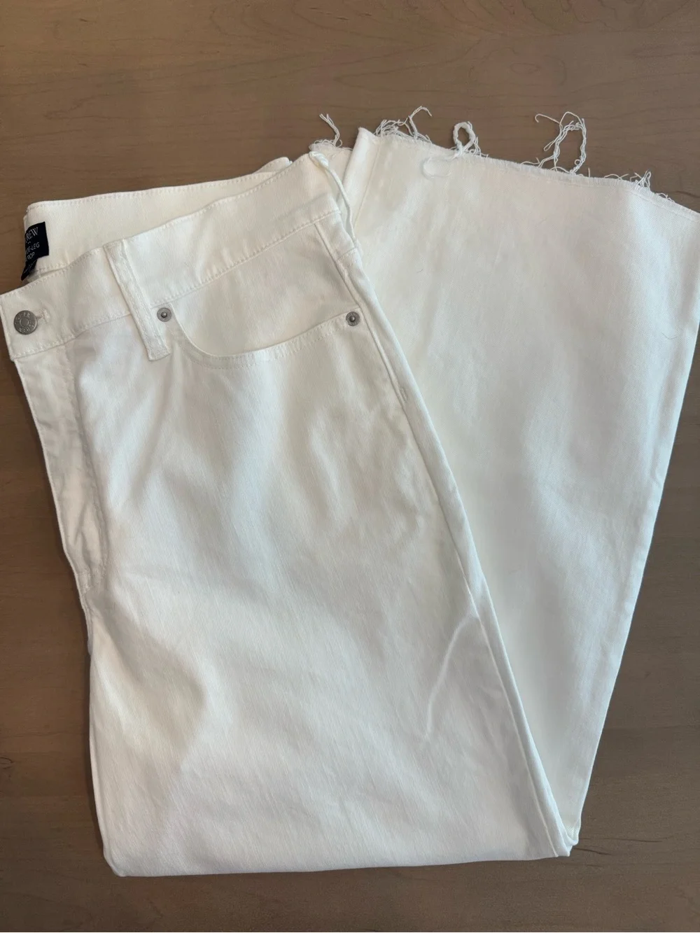 J. Crew White Wide-Leg Jeans